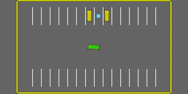 True-dynamics CEM squeezing between two neighboring cars